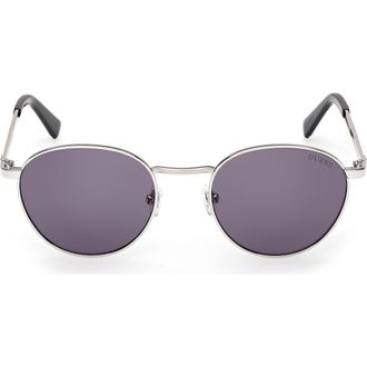 Guess Round Sunglasses in Shiny Light Nickeltin /Violet at Nordstrom Rack