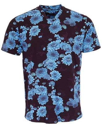 Lords of Harlech Maze V-neck Tee in Serious Floral Plum at Nordstrom, Size Large