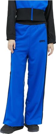 Moncler Snap-and-Zip Track Pants met Paneelconstructie - Dames - Sweatpants - Blauw - M - Polyester - Broeken
