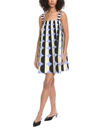 Oscar De La Renta Oscar De La Renta Circle Geo Trapeze Wool-Blend Shift Dress