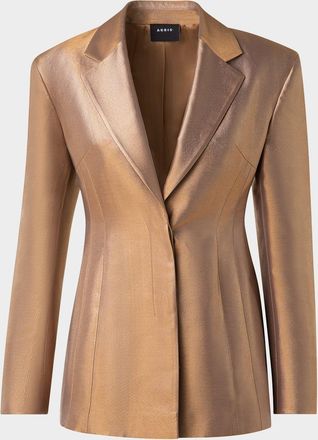 Akris Walker Metallic Single-Breasted Jacket