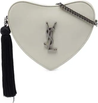 Saint Laurent Pre-owned Saint Laurent Smooth Calfskin Sac Coeur Heart Tassel Crossbody Ladies 6FPCT12CCPINIBE2
