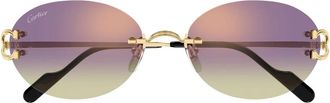Cartier Accessoires, Dames, Geel, ONE Size, D&eacute;cor C Zonnebril