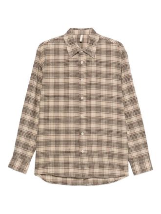 Sunflower checked cotton shirt - men - Cotton/Mother of Pearl - M - Neutrals