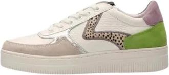 Maruti Witte Pixel Off White Lime Sneaker - Dames - Sneakers - Veelkleurig - 36 EU - Leer - Schoenen