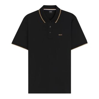HUGO BOSS Tops, Heren, Zwart, L, Katoen, Parlay 190 Polo