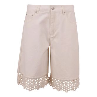 Sea NY Casual Shorts, female, White, Size: XS Crochet-embroidered Bermuda shorts