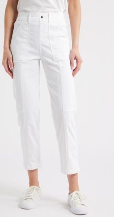 Hue Stretch Twill Utility Pants in White at Nordstrom, Size X-Large