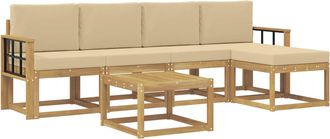 vidaXL Conjunto De Sof&aacute;s De Exterior 6 Uds. Y Beige Vidaxl