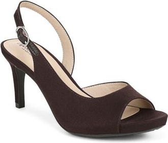 Life Stride Teller Slingback Half dOrsay Platform Sandal in Dark Chocolate at Nordstrom, Size 6.5