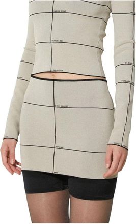 VETEMENTS Mannequin Knit Mini Rok - Dames - Korte rokken - Beige - M - Polyester - Rokken