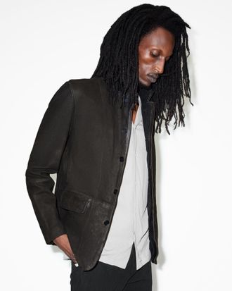 AllSaints Survey Double Layered Leather Blazer