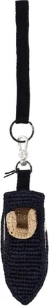 Patou Womens Bag Charm Boat Blue Raffia Accessories