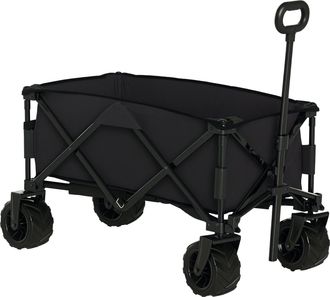 OUTSUNNY Carro De Playa Plegable Multiusos 360&deg; Asa Telesc&oacute;pica 108x55x89 Cm