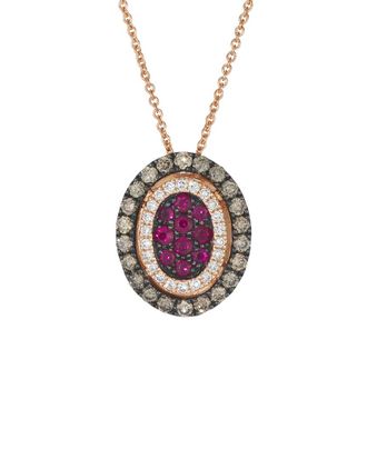 Le Vian Ruby Collection 14K Rose Gold 0.78 Ct. Tw. Diamond & Ruby Pendant Necklace