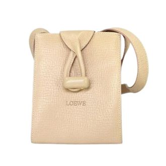Loewe Pre-owned Cross Body Bags, female, Beige, Size: ONE SIZE Pre-owned Leather Shoulder Bag
