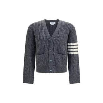 Thom Browne Gray Wool Oves Aries Mens Cardigan