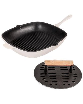 Berghoff Berghoff Neo 2Pc Meringue Grill Pan And Steak Press Cast Iron Set