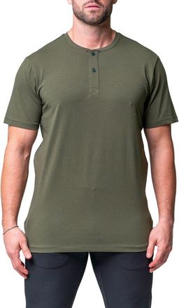 Maceoo Egyptian Cotton Henley in Green at Nordstrom, Size Xxx-Large