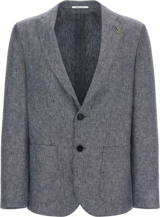 Pal Zileri Blue Linen Mens Blazer