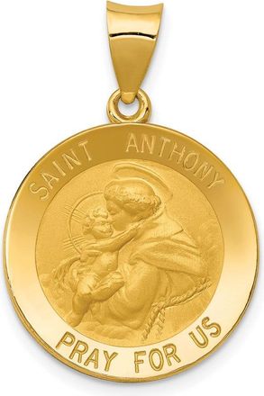 Diamond2Deal 14k Yellow Gold Saint Anthony Medal Hollow Pendant