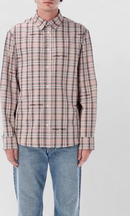 Off-white check cotton shirt button down collar
