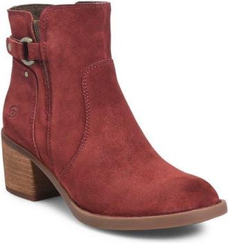 B&oslash;rn Reis Bootie in Dark Red Suede at Nordstrom, Size 9.5
