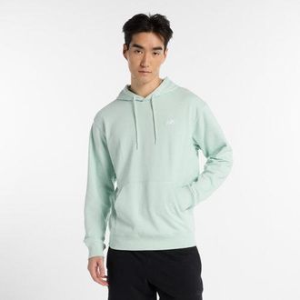 New Balance Mens Sport Essentials French Terry Hoodie in Green Cotton, size X-Large