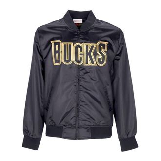 Mitchell & Ness Milwaukee Bucks NBA Satijnen Jas - Heren - Bomber jackets - Zwart - XL - Satijn - Jassen