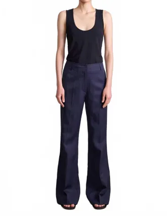 Apiece Apart Adi Wide Leg Trousers In Midnight