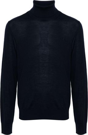 Dsquared2 logo-embroidered roll-neck jumper - men - Virgin Wool - XXXL - Blue