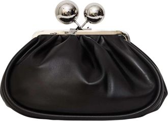 Max Mara Milvanew Clutch - Dames - Clutches - Zwart - ONE Size - Leer - Tassen