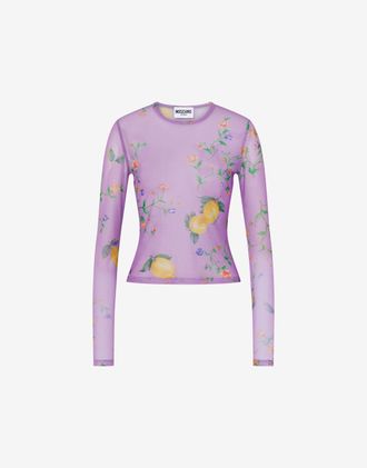 Moschino Printed mesh T-shirt - Purple