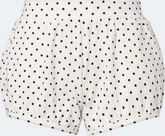 Poss&eacute; Tommy polka-dot cotton-blend jersey shorts