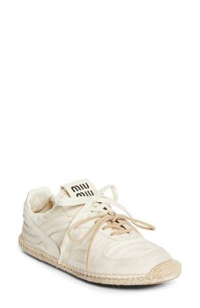 Miu Miu Espadrille Sneaker in Ecru at Nordstrom, Size 11Us