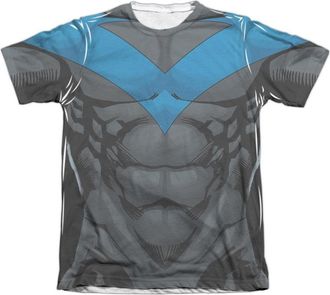 Gildan Batman Nightwing Blue Uniform Adult Poly/Cotton Short Sleeve Tee / T-Shirt