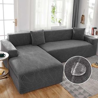 OEM Housse Canap&eacute; Angle Imperm&eacute;able Extensible 1 Place Gris Fonc&eacute; Universelle