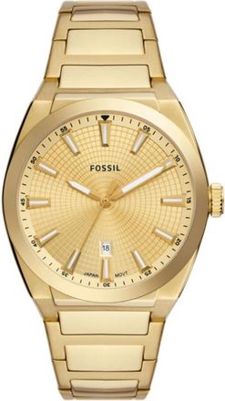 Fossil Accessoires, Heren, Geel, ONE Size, Everett Drie-Wijzer Datum Horloge
