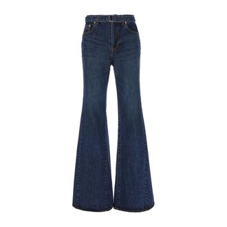 sacai Jeans, Dames, Blauw, M, Katoen, Jeans