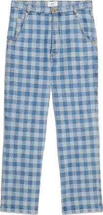 Ami Alex-fit checkered straight jeans - men - Cotton - 30 - Blue