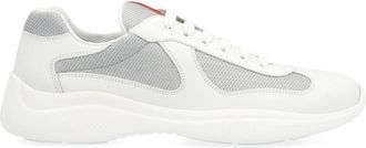Prada White Lace Up Sneakers