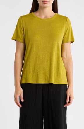 Eileen Fisher Organic Linen Crewneck T-Shirt in Golden Pear at Nordstrom Rack, Size X-Small