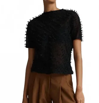 Anna Quan Coco Short Sleeve Top In Black