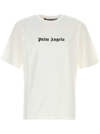 Palm Angels Mens Logo Print Crew Neck T-Shirt