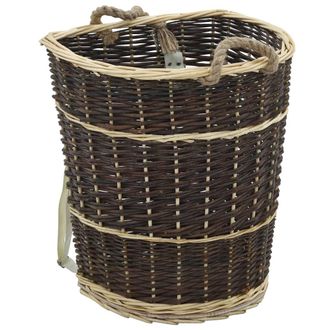 vidaXL Vidaxl - Cesto De Le&ntilde;a Con Correas Transporte Sauce Natural 44,5x37x50cm