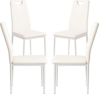 Regalos Miguel Sillas Comedor - Pack 4 Sillas Risol Polipiel - Blanco