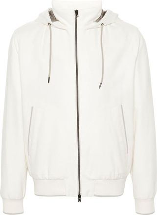 Herno Resort hooded jacket - men - Cashmere/Polyamide/Acrylic/Polyamide/Silk/Polyurethane/Wool/Polyester/Spandex/Elastane - 54 - Neutrals