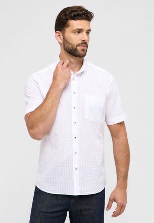 Eterna Kurzarmhemd ETERNA MODERN FIT, Herren, Gr. S, N-Gr, wei&szlig;, 100% Baumwolle, tailliert, Hemden Kurzarmhemd, EASY IRON (b&uuml;gelleicht)