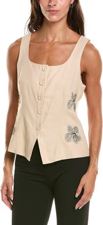 NVLT Nvlt Embroidered Linen-Blend Top