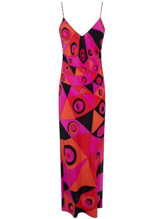 Emilio Pucci Abito Midi In Crepe De Chine
